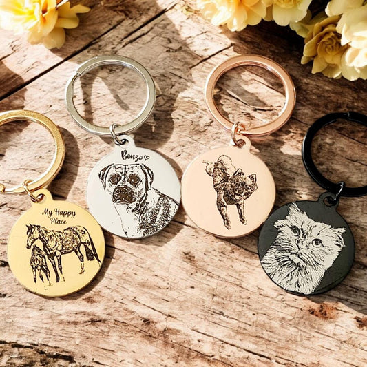 Actual photo keyring, from any photo. DOG, CAT, HUMANS, various colours