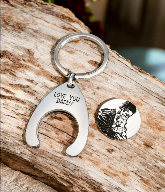 Personalised Horse Photo Trolley Token – Zinc Alloy Engraved Token