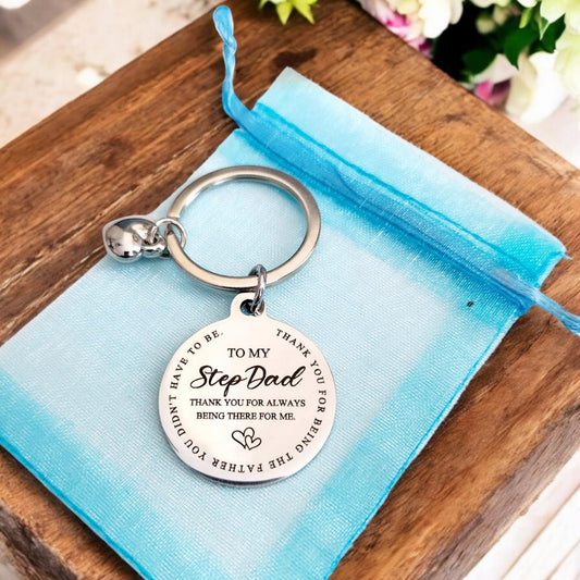 Step Dad keyring,  gift for step father, the back can be personalised.