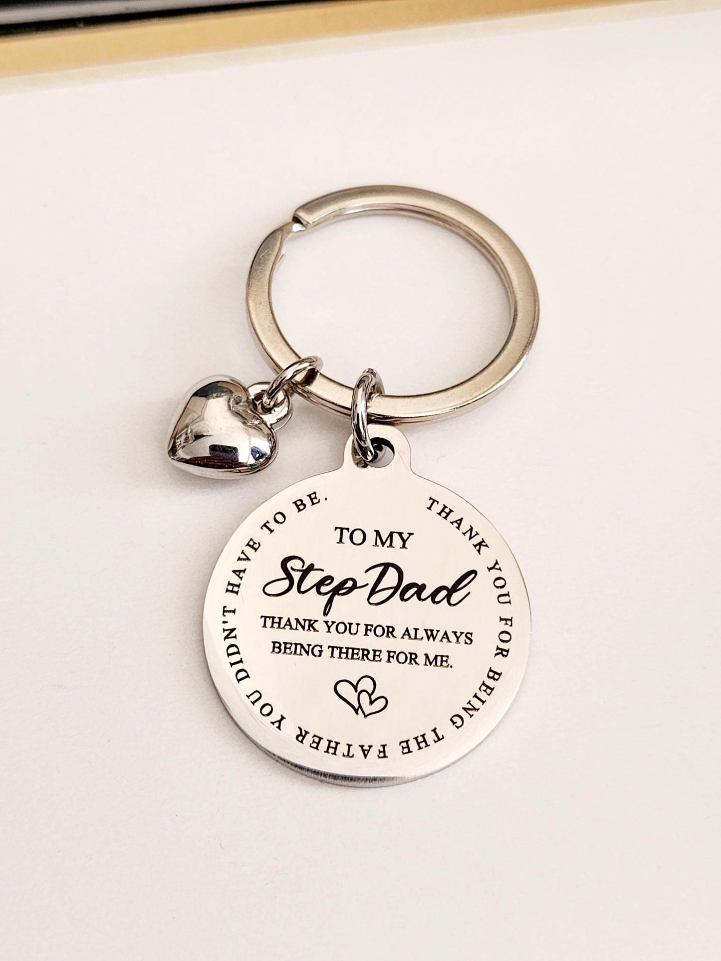 Step Dad keyring,  gift for step father, the back can be personalised.