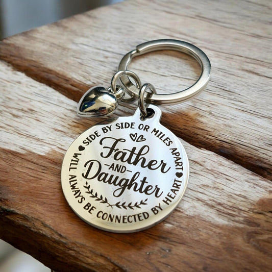 Mother, Daughter or father gift -keyring,  the back can be personalised.