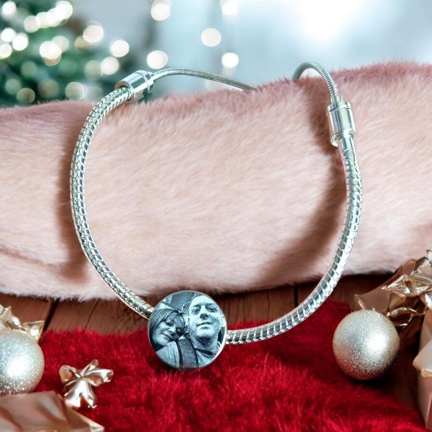 Pawprint, fingerprint,  handprint gift, engraved personalised European charm (fit pandora)