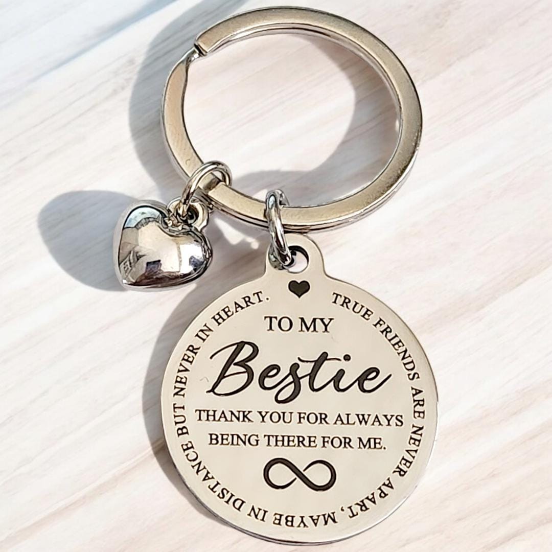 Best friend / Bestie keyring. Personalised on the back.