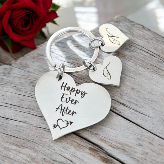 Happy Ever After Keyring – Perfect for Weddings & Anniversaries. Personalised.