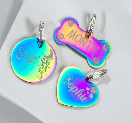 Black Stainless Steel custom pet ID tag, Dog tag, cat tag, Laser engraved.