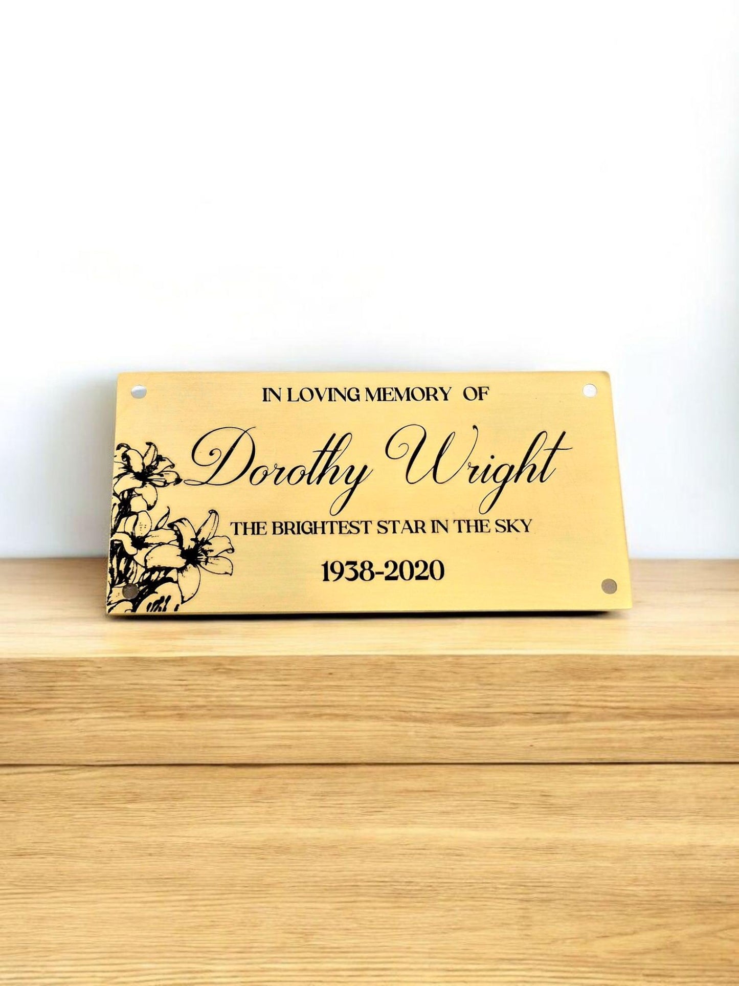Custom Brass Memorial Plaque – Personalised Engraving | Brushed or Polished Finish | 100x50mm or 80x30mm
