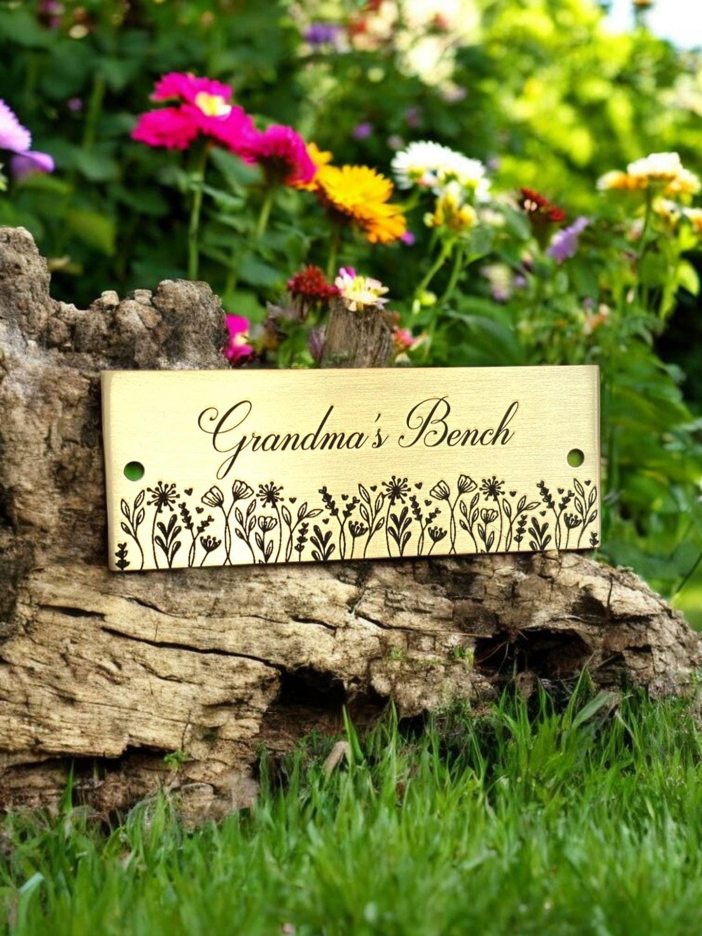 Personalised Brass Plaque 100x50mm – Custom Engraved Sign for Memorial or Anniversary Bench, Garden, Door or Tribute