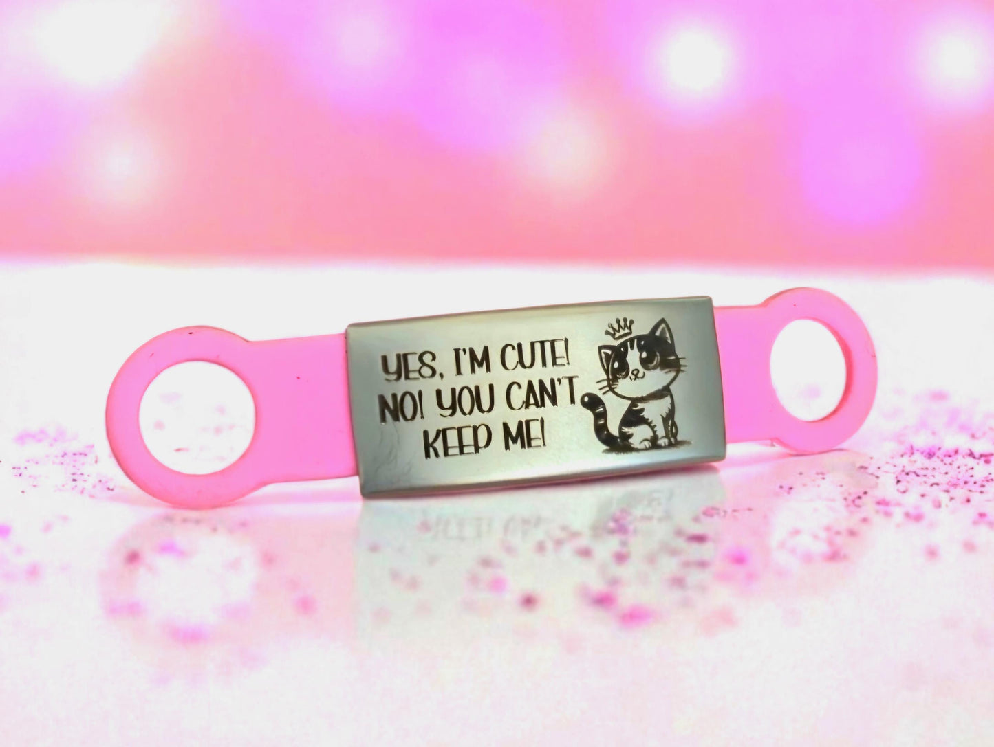 Princess Cat, Custom Cat ID tag. Laser Engraved. Cat Safety Tag.