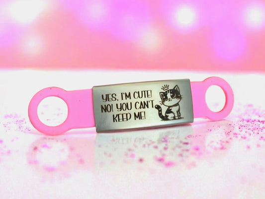 Princess Cat, Custom Cat ID tag. Laser Engraved. Cat Safety Tag.