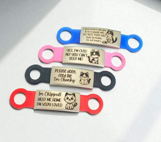 Custom Cat ID tag. Laser engraved. Cat tag