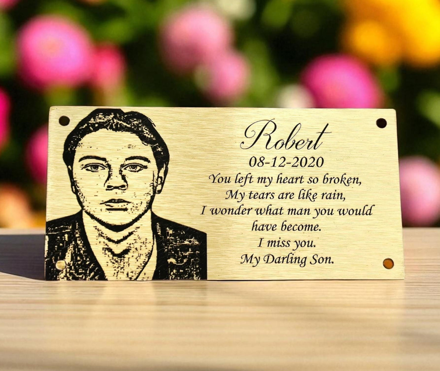 Custom Engraved, Real Photo Plaque for Bench| Memorial| Personalised Design| Memorial 304 Steel or Brass.
