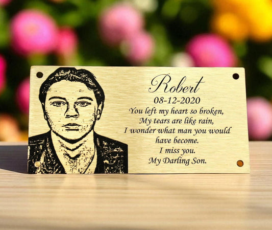Custom Engraved, Real Photo Plaque for Bench| Memorial| Personalised Design| Memorial 304 Steel or Brass.