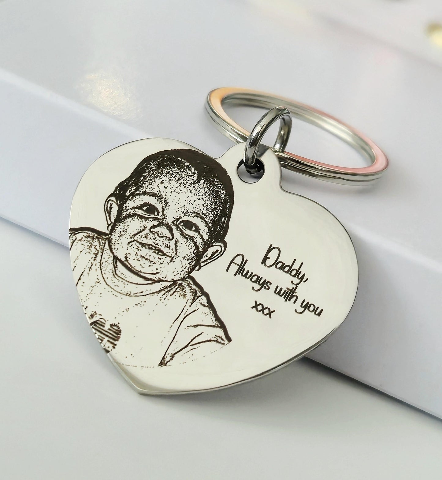 Actual family photo keyring. From any photo. Baby, children,  pets.