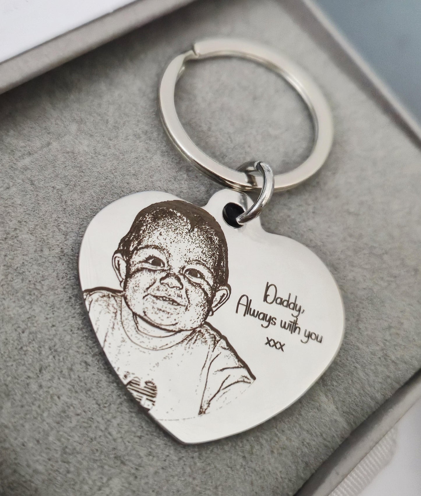 Actual family photo keyring. From any photo. Baby, children,  pets.