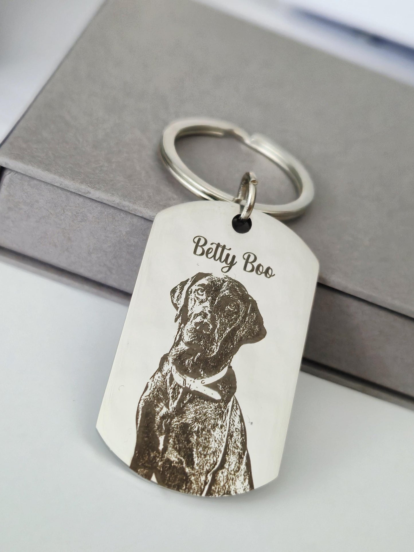 Laser Engraved photo keyring. Engraved from any clear image. Family photo, baby, children,  pet gift.