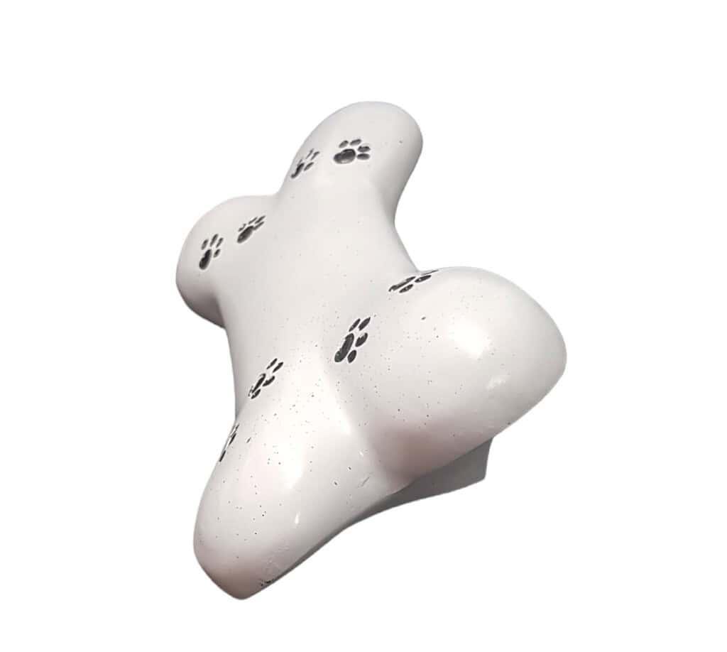 Personalised Dog Bone Pet Memorial with Paw Print Design | Custom In Loving Memory Resin Grave Marker | Pet Loss Tribute