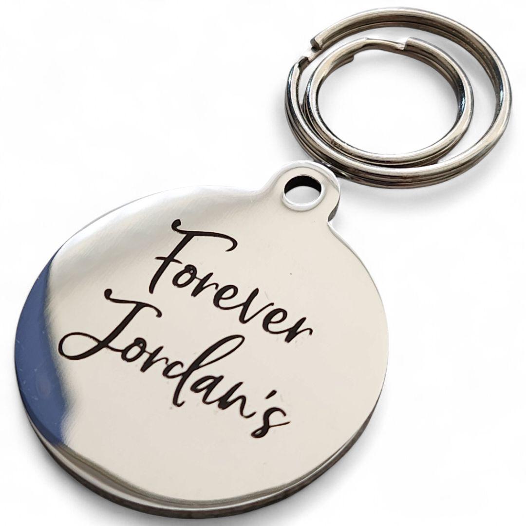 Adult Content – Custom Engraved Stainless Steel BDSM Token / Kinky Charm – 15mm, 20mm, 25mm, 30mm – Any Text & Symbol