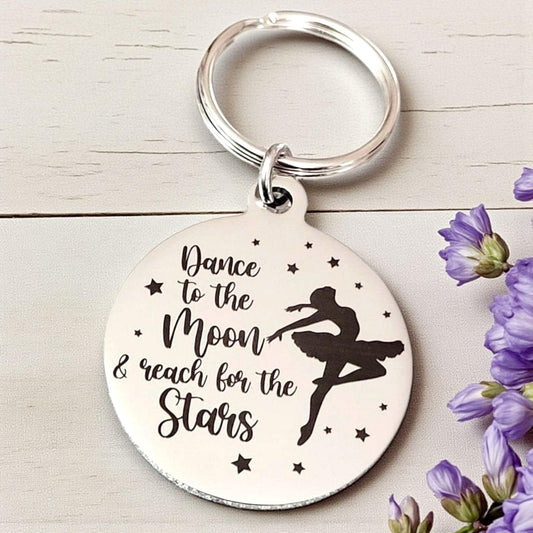Ballet Dancer Keyring. With optional message on the back. Dance gift