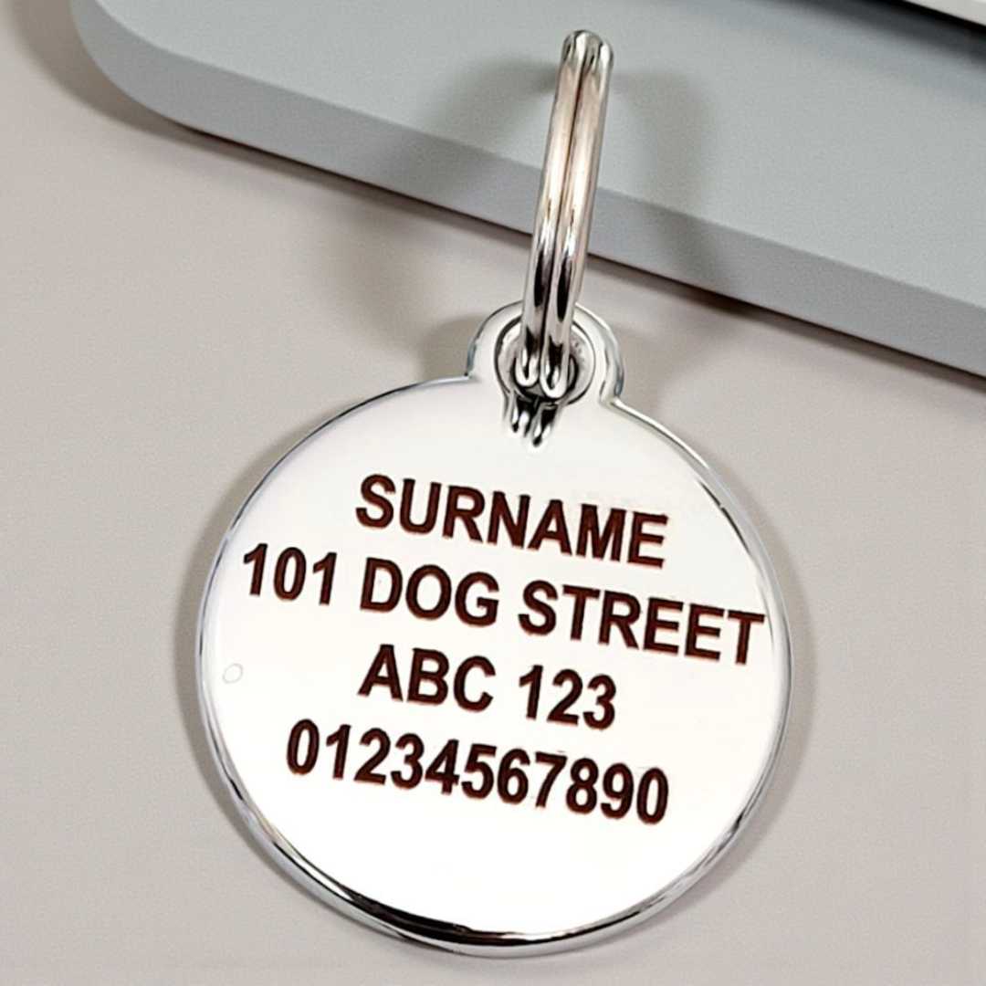 Coloured pawprint 25mm cat / dog ID tag