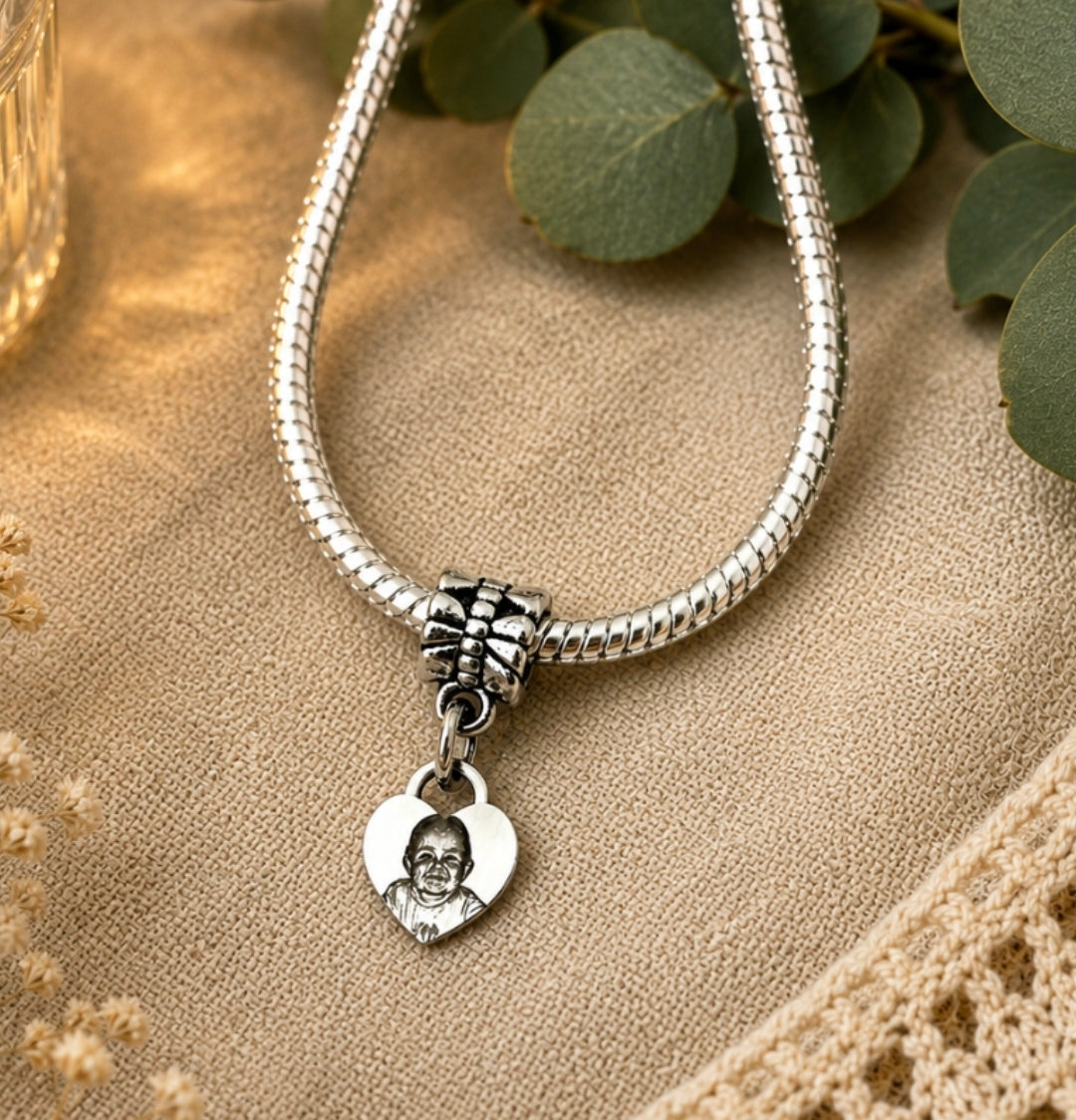 Ladies engraved personalised European charm (fit pandora)
