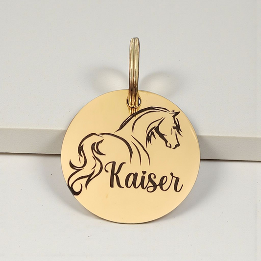 Bridle, Saddle and Headcollar tags, safety for if you fall off your horse. Personalised with your own text.