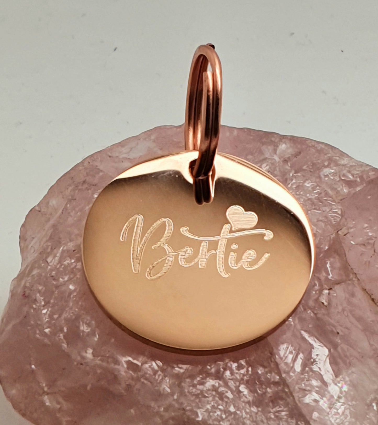 Diamond Engraved Stainless Steel Disk With Heart Design