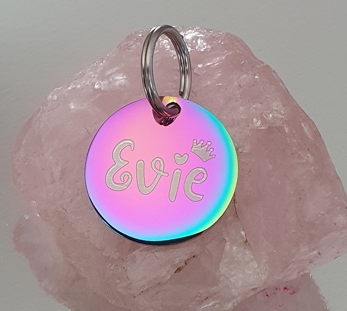 Rainbow stainless steel disk ID tag