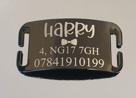 Slide On Dog ID Tag – Black