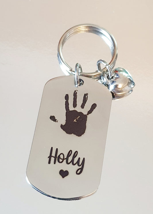 Handprint / footprint / fingerprint keyring.