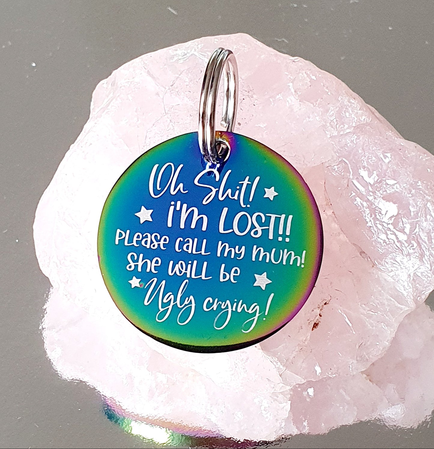 Rainbow stainless steel disk ID tag