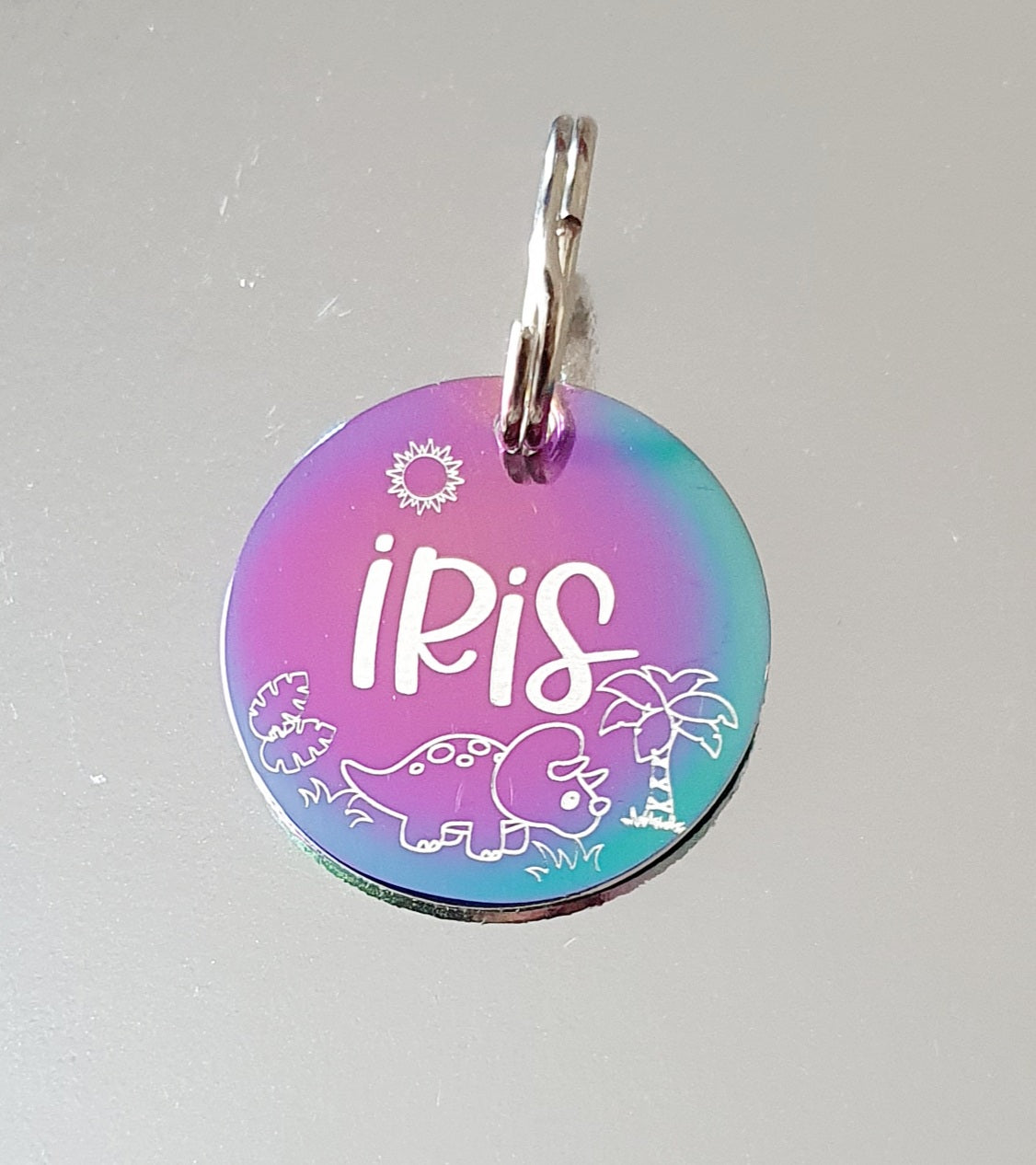 Rainbow stainless steel disk ID tag