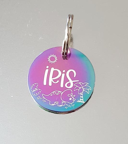 Rainbow stainless steel disk ID tag