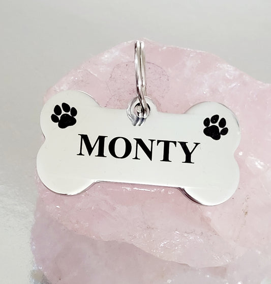 Pawprints design bone ID Tag