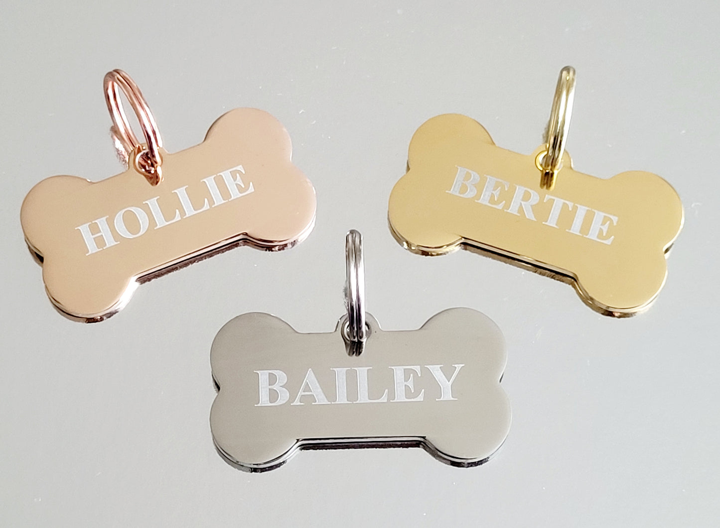 Simple design bone ID Tag. Laser engraved