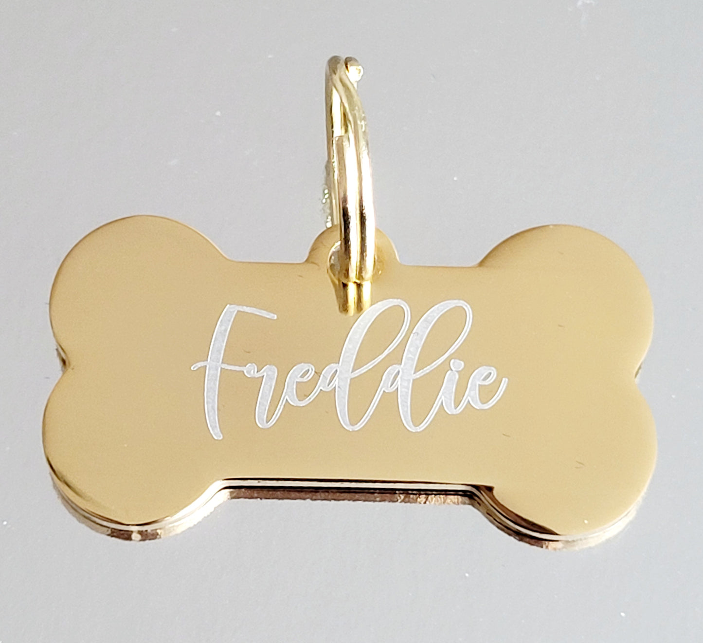 Bone design bone ID Tag. Laser engraved