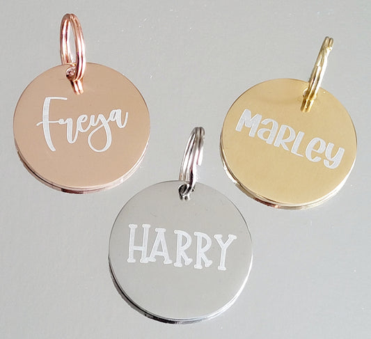 Laser Engraved stainless steel disk ID tag