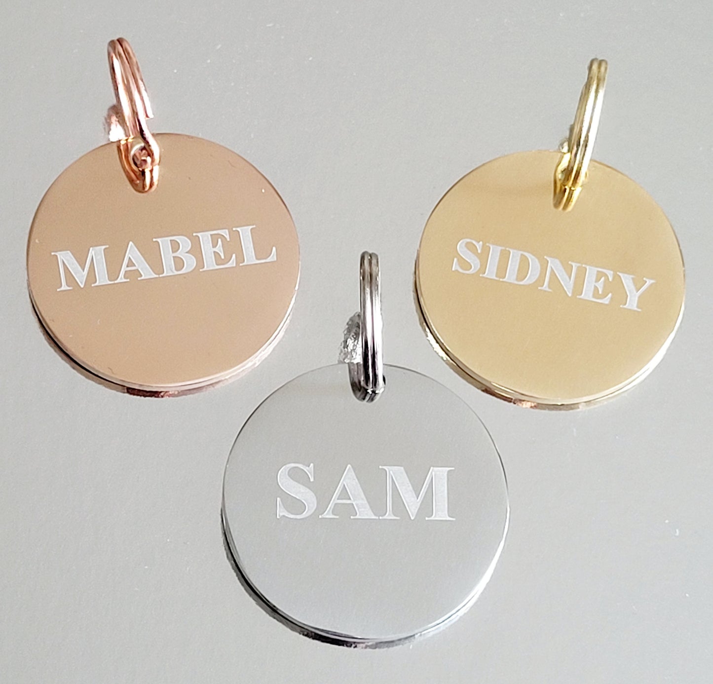 Laser Engraved stainless steel disk ID tag