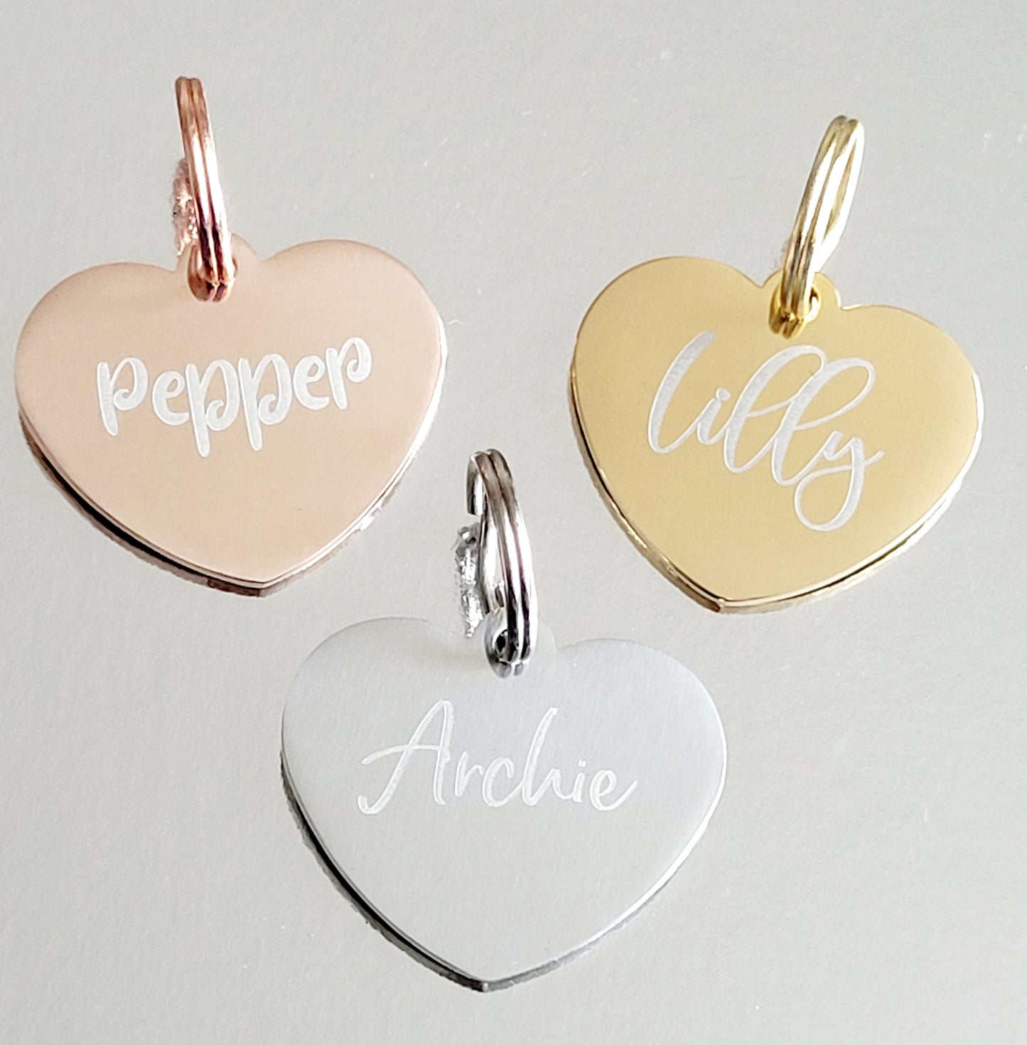 Laser Engraved stainless steel heart