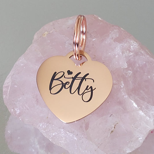 Small heart lock tag, Laser Engraved stainless steel heart