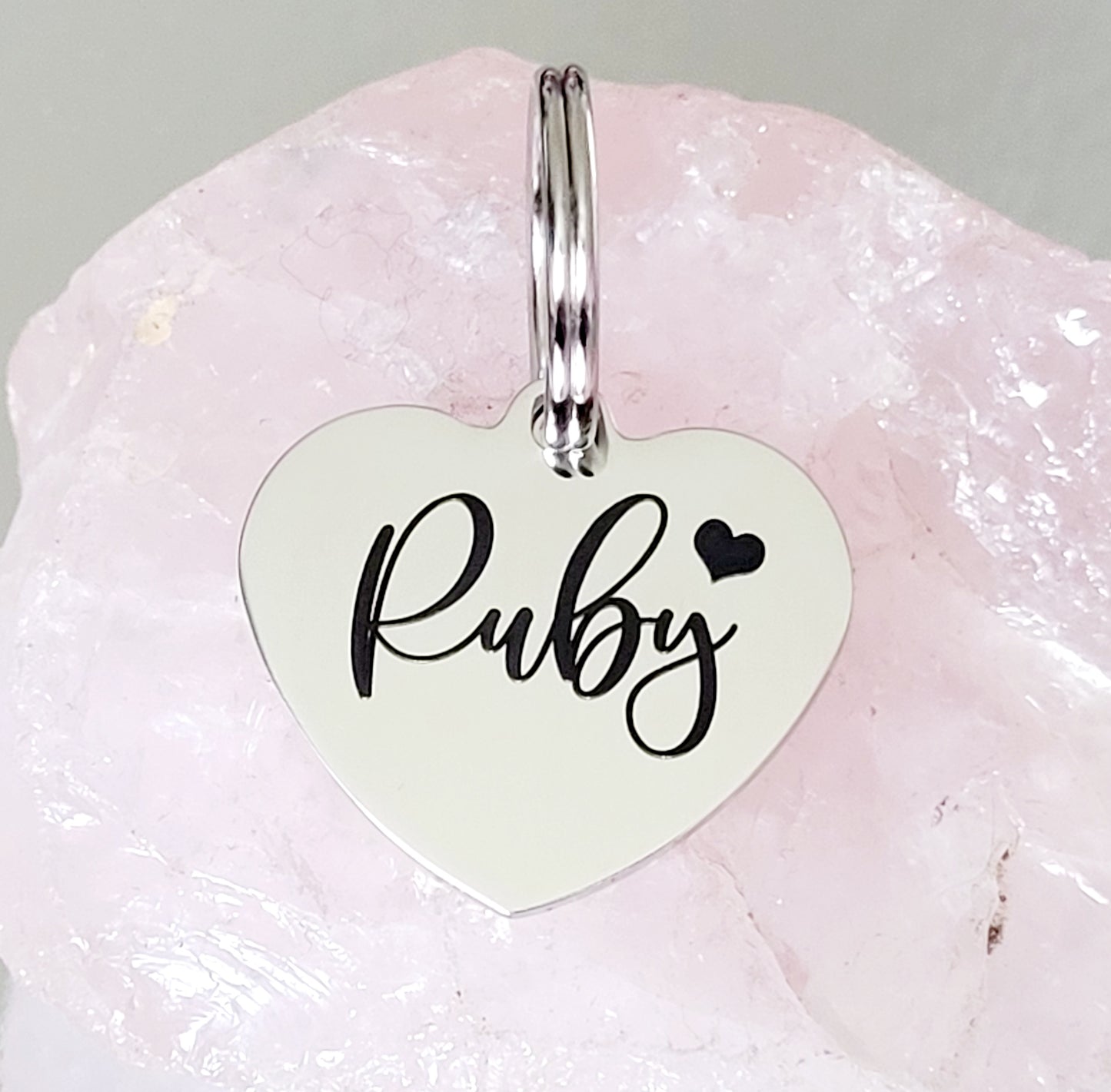 Laser Engraved stainless steel heart