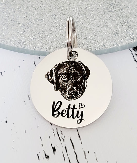 Photo Engraved stainless steel disk ID tag