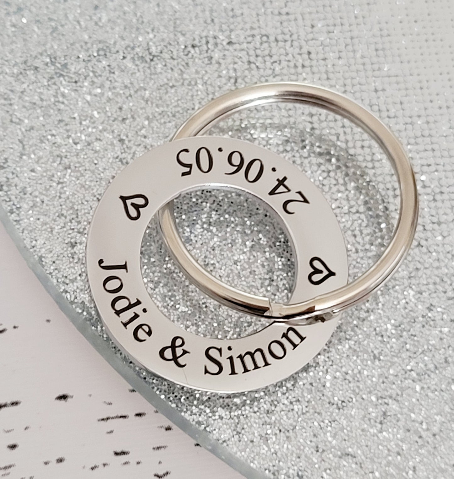 Custom 25mm washer keyring