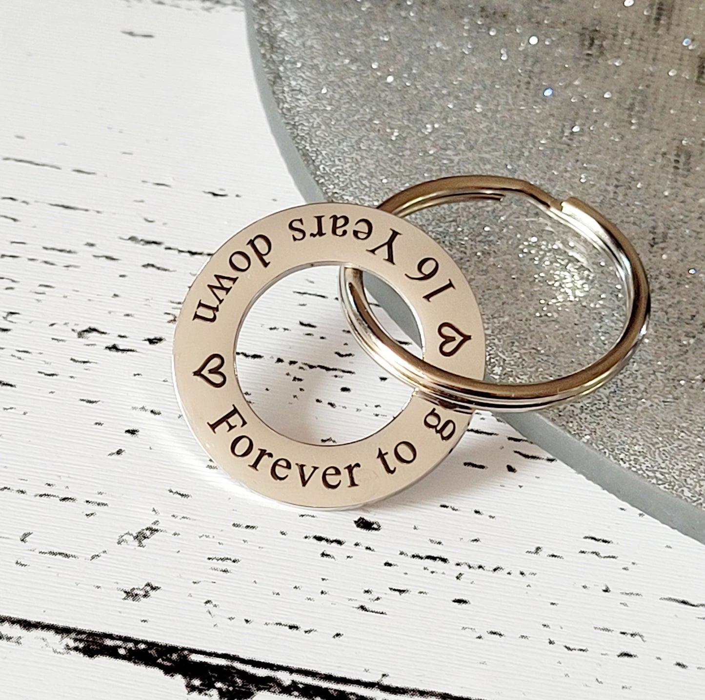 Custom 25mm washer keyring