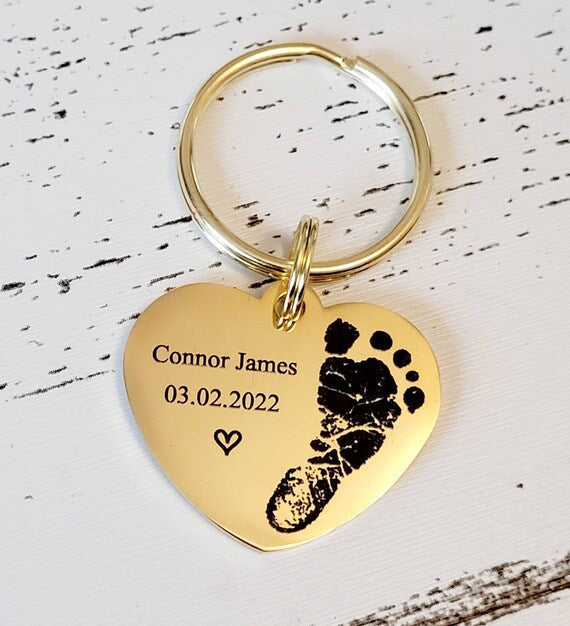 Actual handprint, footprint or fingerprint keyring. From any photo.