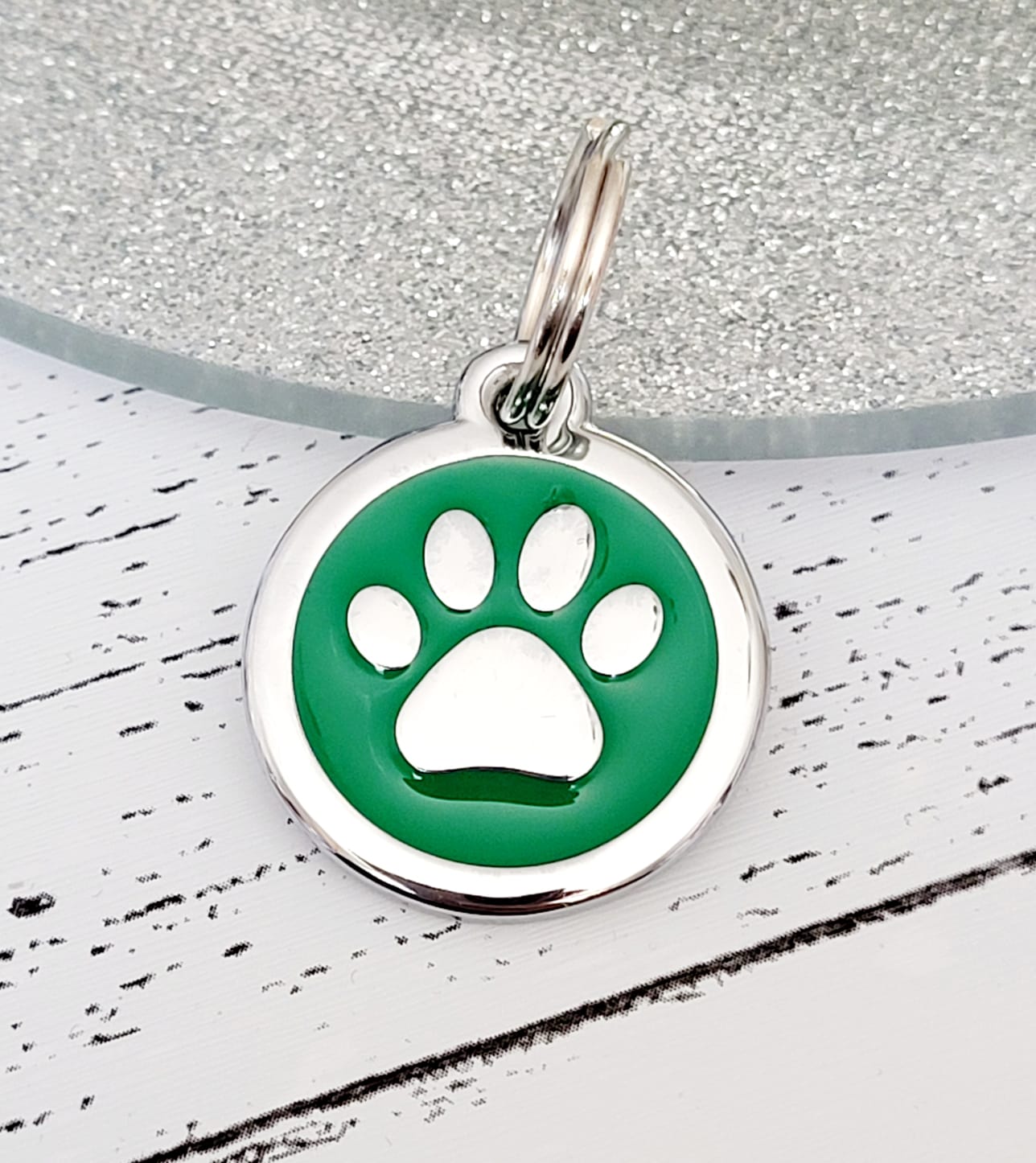 Coloured pawprint 25mm cat / dog ID tag