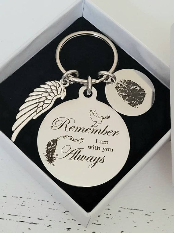 Memorial fingerprintor handwriting keyring.