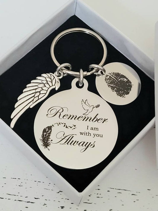 Memorial fingerprintor handwriting keyring.
